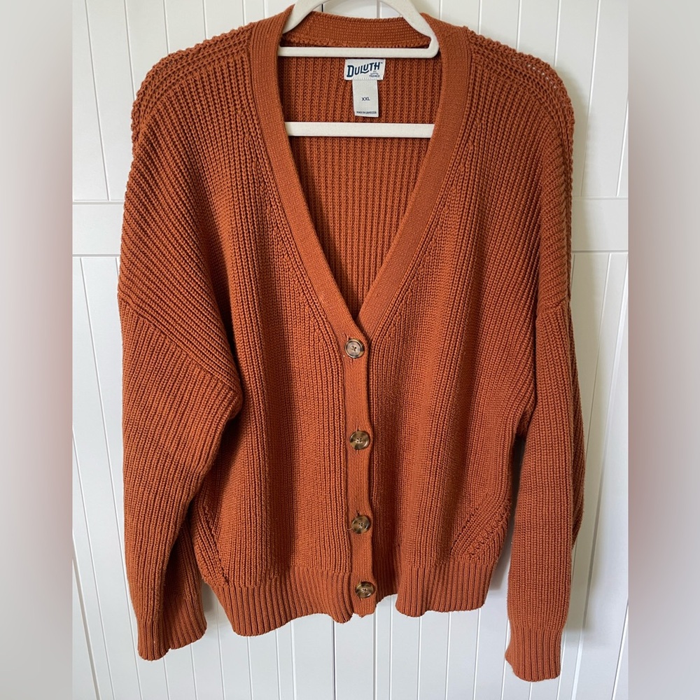 Duluth Trading Co. shaker knit cardigan sweater, size XXL